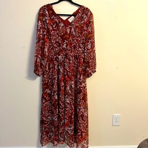 Elegant Floral V-Neck Dress